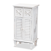 Baxton Studio Moran Classic and Traditional Antique White Finished Wood 2-Drawer Storage Unit